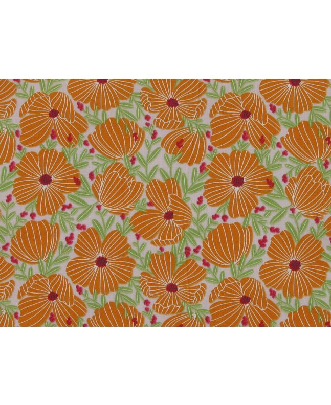 Morris Floral Polycotton Print, Light Pink
