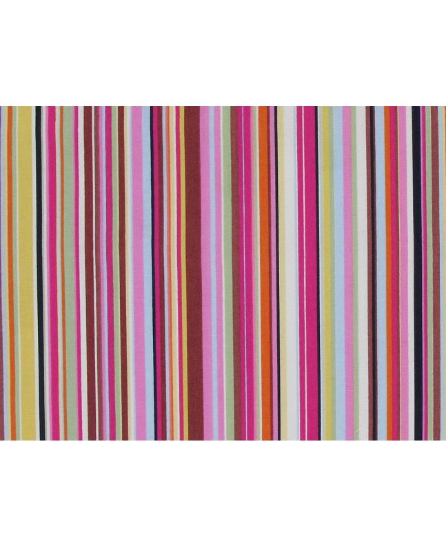 Multi Stripe Cotton Poplin Print, Candy