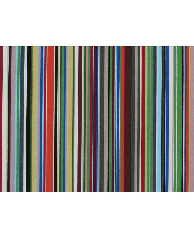 Multi Stripe Cotton Poplin Print, Woodland