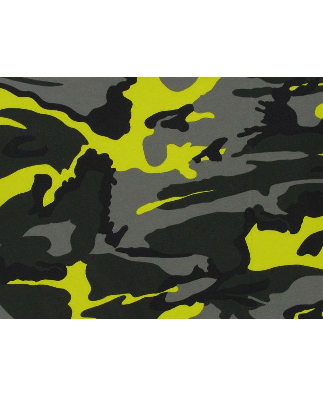 Neon Camouflage Cotton Jersey, Yellow