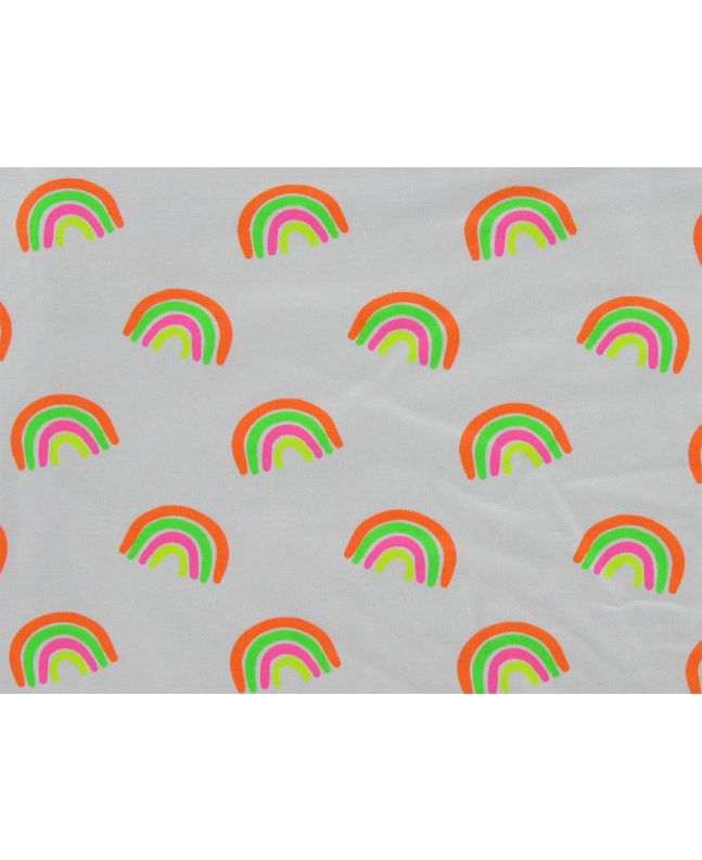 Neon Rainbow Cotton Jersey, White