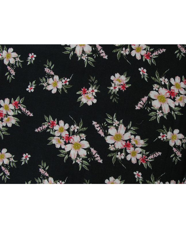 Orchid Bunch Printed Rayon Linen Print
