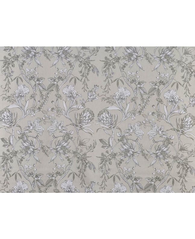 Orchid Vines Cotton Curtain, Linen