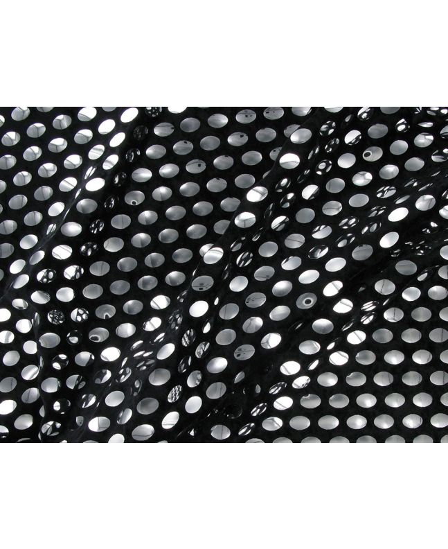 Oval Mirror Sequin Velour, Black