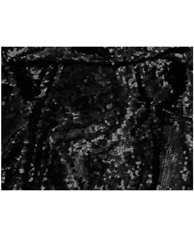 Oval Sequins Mesh - Midnight Black