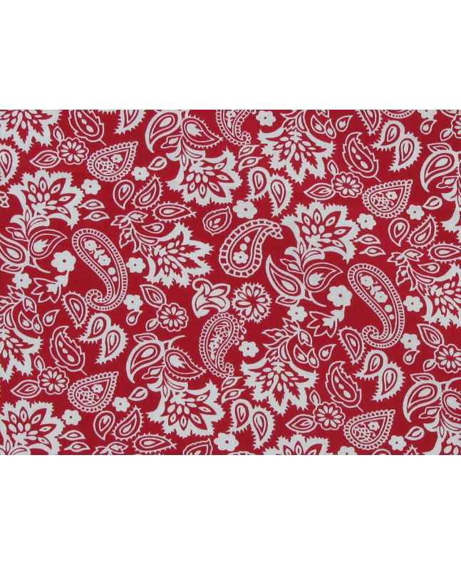 Paisley Blooms Cotton Poplin Print, Red