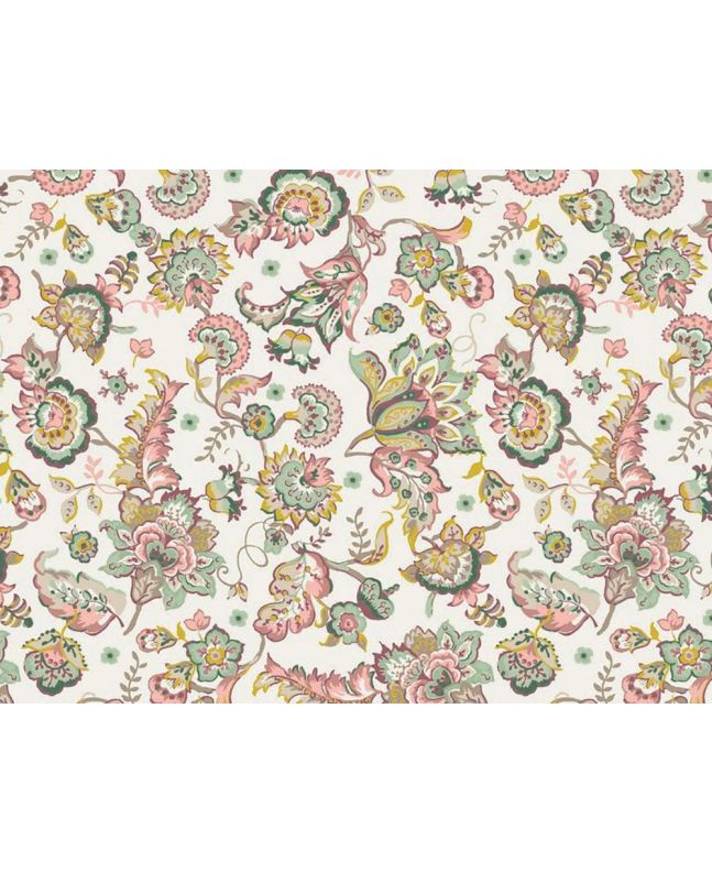 Paisley Fleur Cotton Poplin Print, Ivory