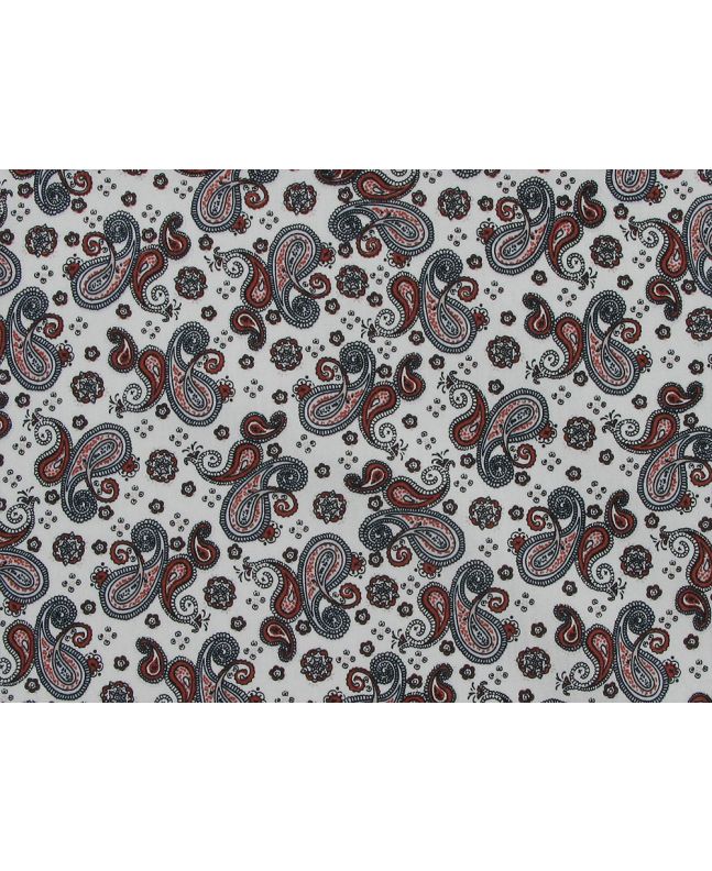 Paisley Floral Cotton Poplin Print, Red