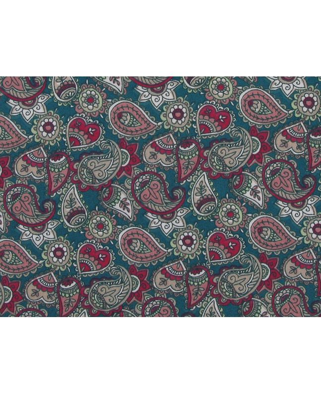 Paisley Garden Cotton Print, Turquoise