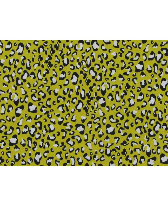 Pastel Leopard Cotton Poplin Print, Yellow