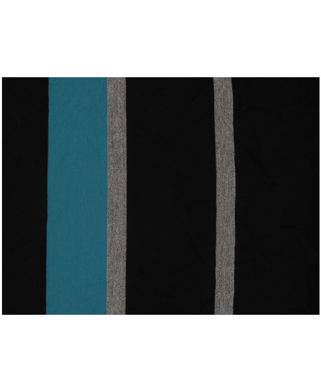 Patterned Viscose - Black and Silver