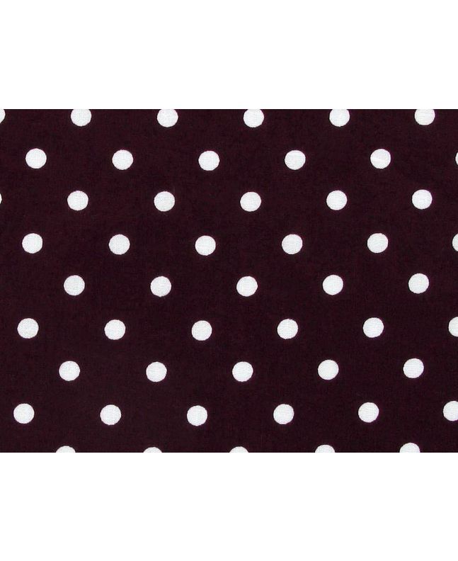 Pea Spot Cotton Print Burgandy and White