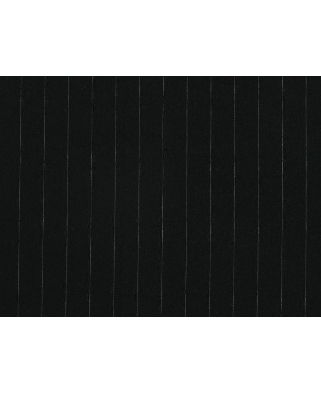Pinstripe Super Lightweight Polyviscose Suiting, Black