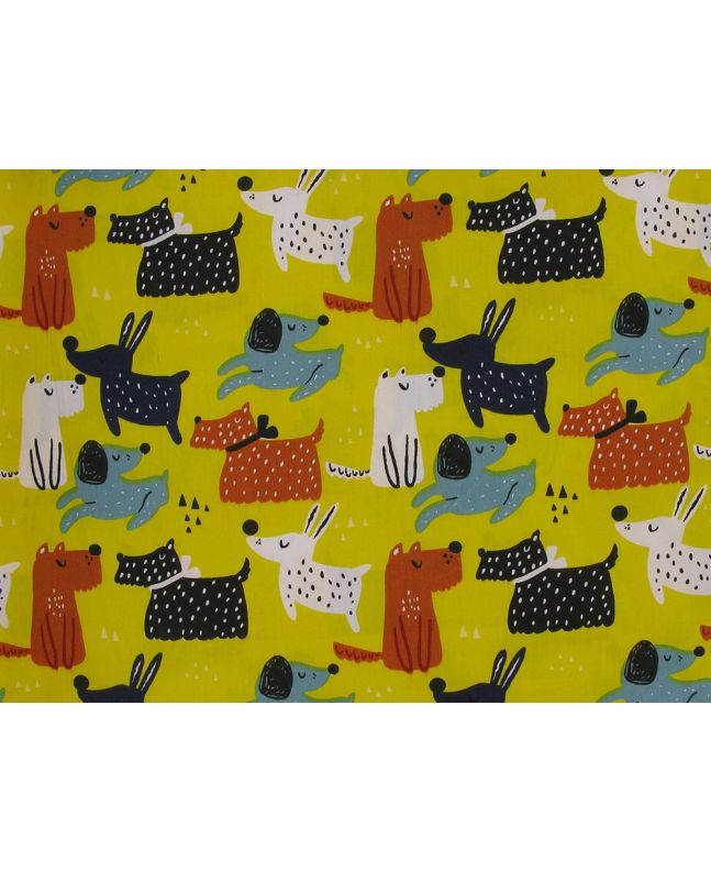 Playful Pups Organic GOTS Cotton Poplin, Yellow