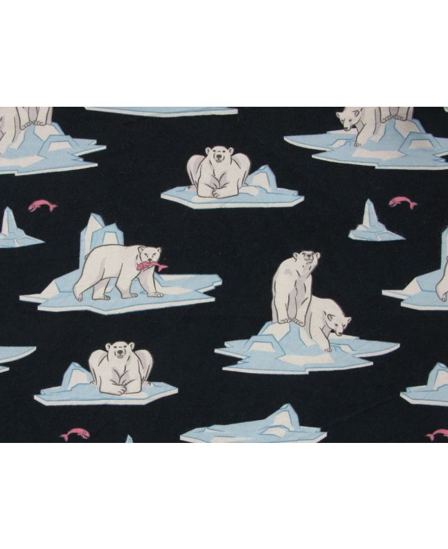 Polar Bear Salmon Brushed Cotton Winceyette
