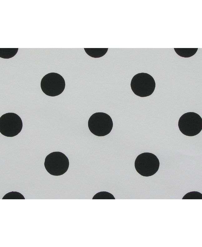 Polka Dot Grosgrain Taffeta, Black on White Background