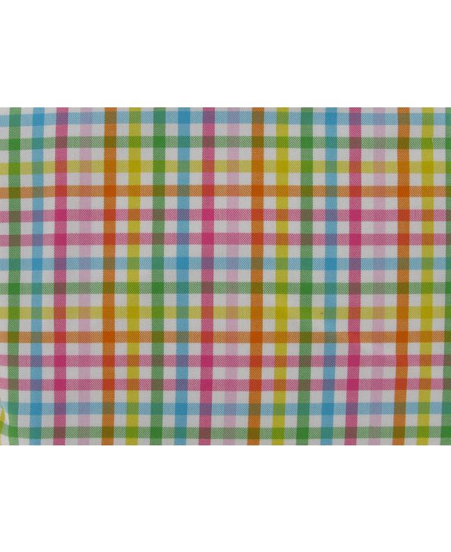 Polyviscose Blend Tartan, Mini Check, White