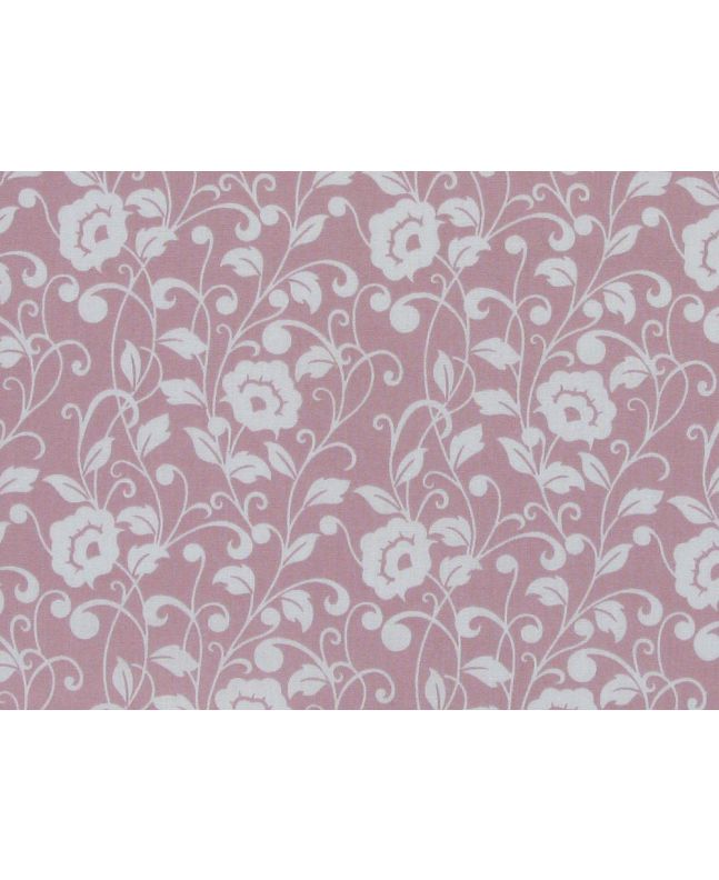 Poppy Flower Polycotton Print, Dusky Pink