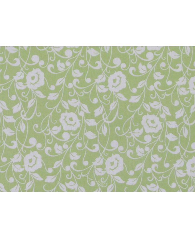 Poppy Flower Polycotton Print, Lime
