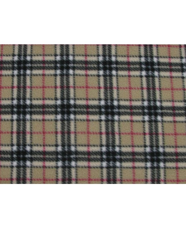 Premium Soft Anti Pil Fleece Highland Tartan, Beige