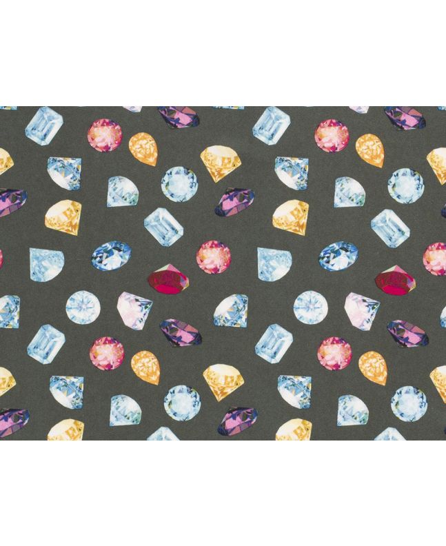 Printed Stretch Crepe, Gem Collection, Khaki