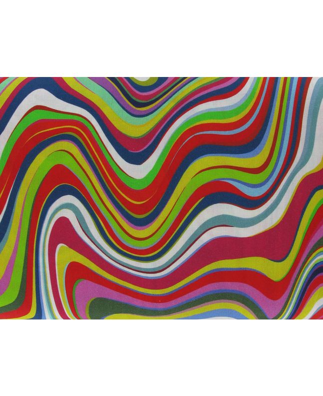 Psychedelic Stripes Cotton Print