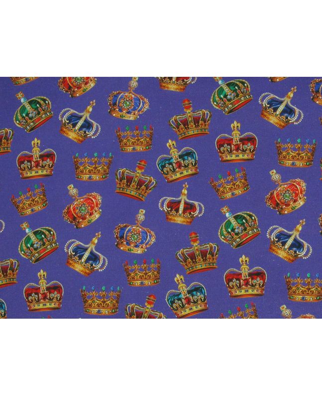 Queens Crowns Cotton Print, Purple