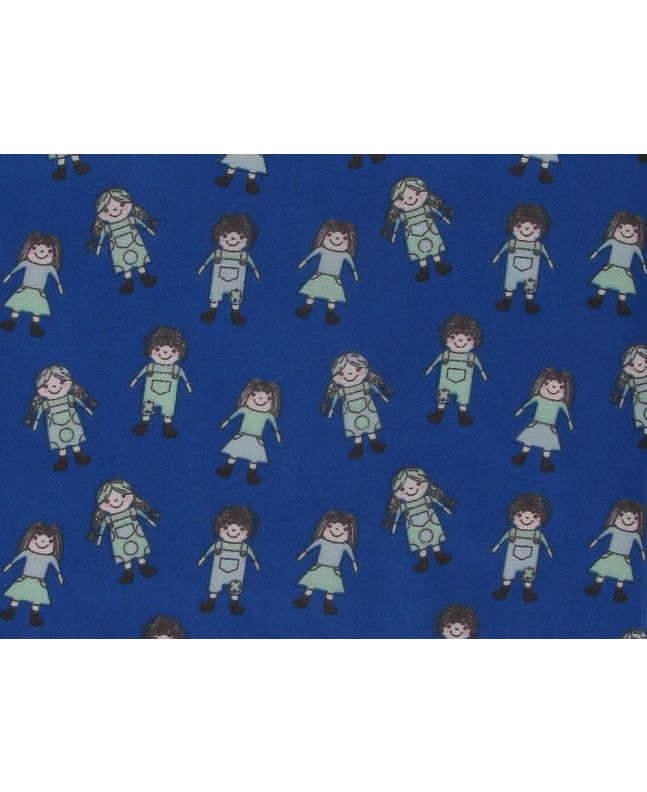 Rag Doll Polycotton Print, Blue