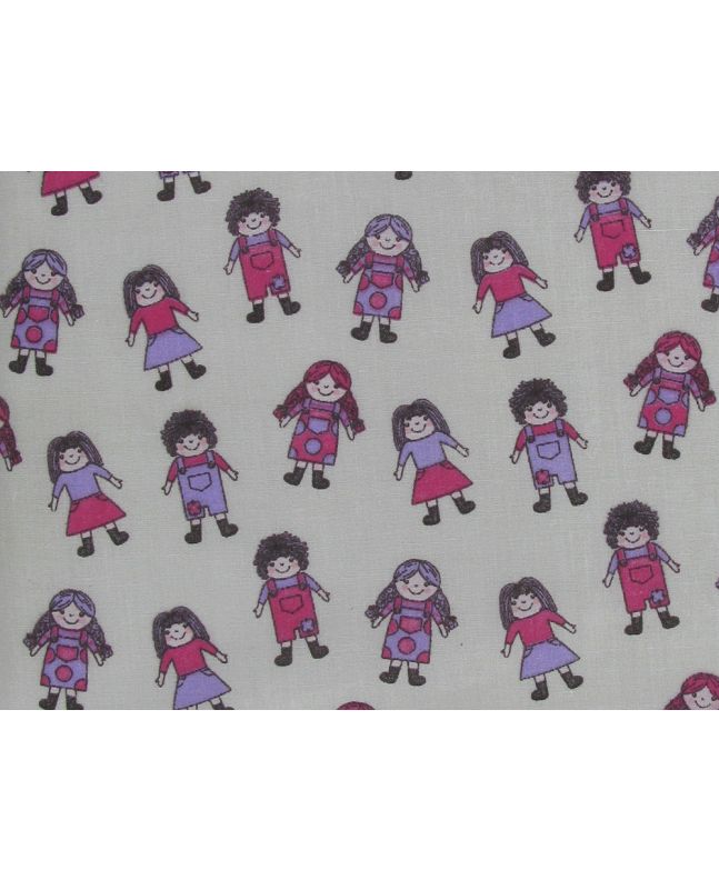 Rag Doll Polycotton Print, Grey