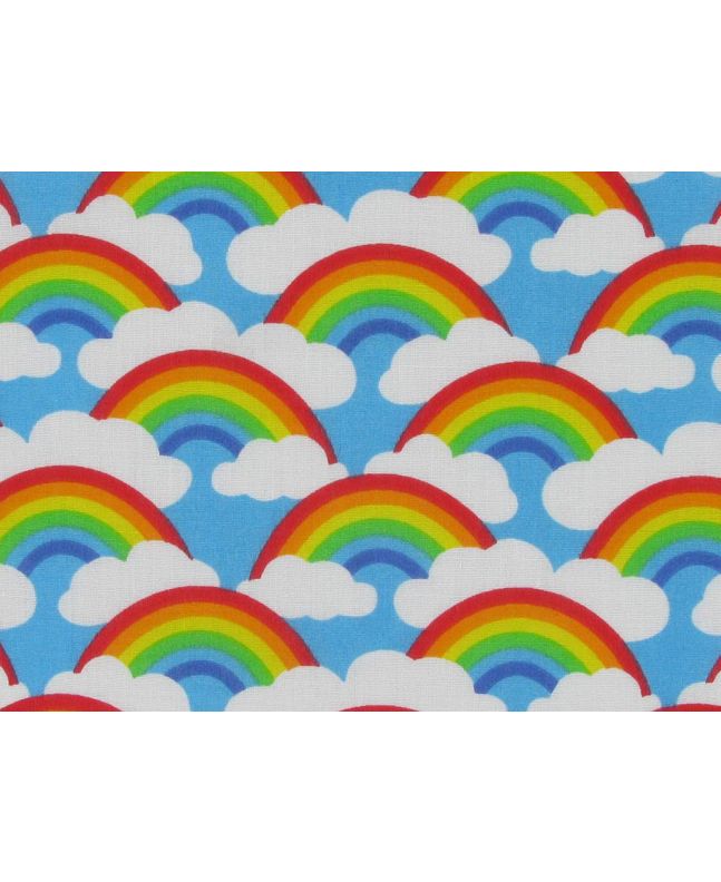 Rainbow Clouds Polycotton Print, Sky