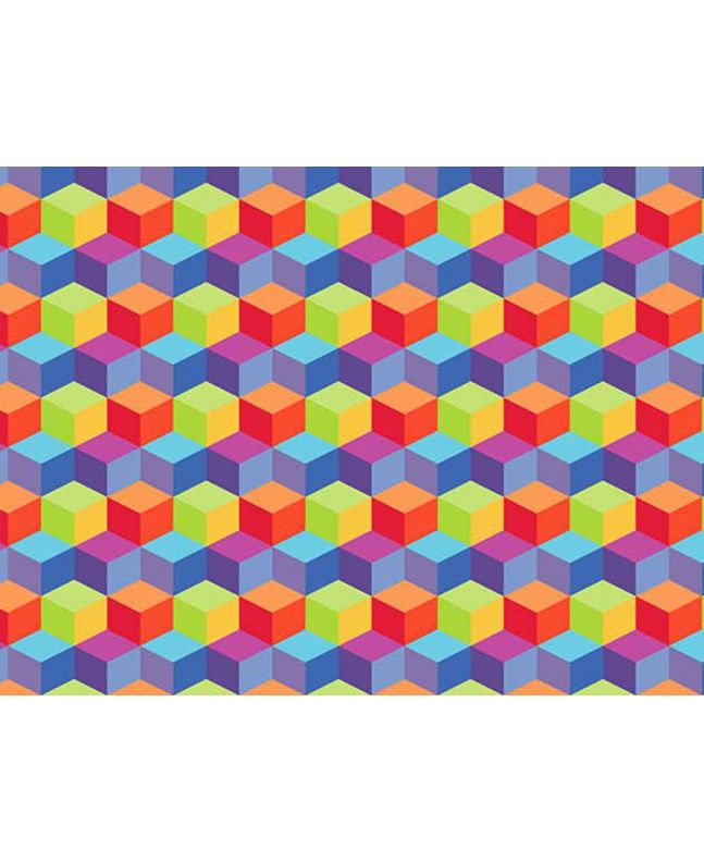 Rainbow Cube Cotton Print
