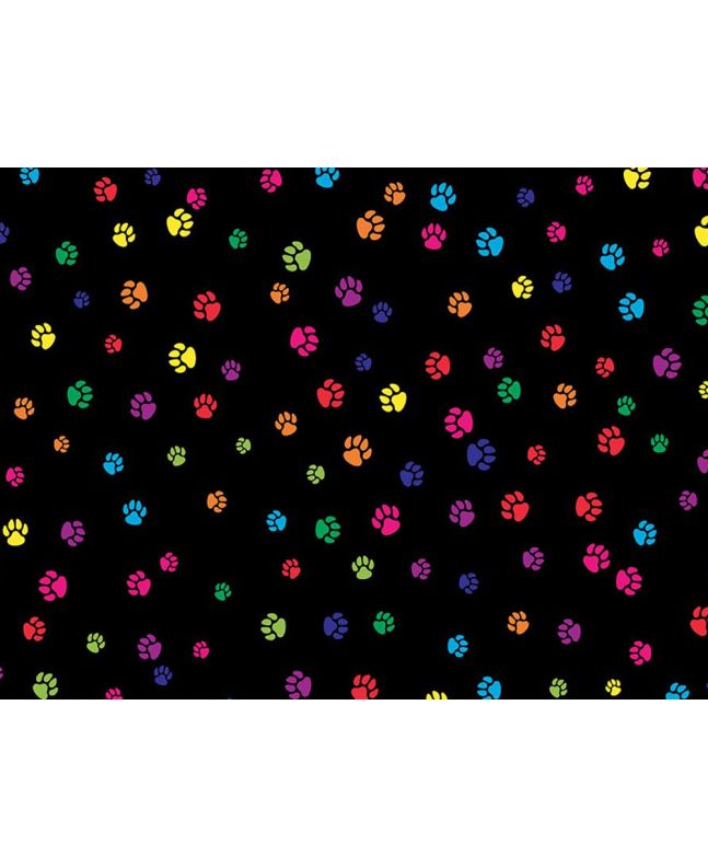 Rainbow Doggy Paws Cotton Print