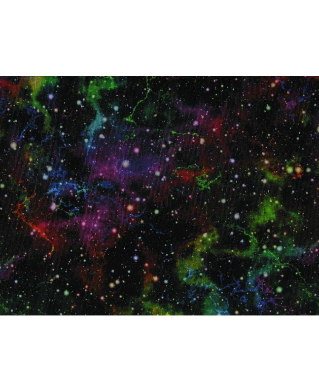 Rainbow Galaxy Printed Cotton Needlecord