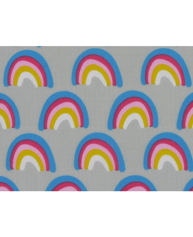 Rainbow Polycotton, Grey