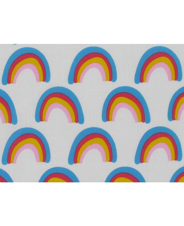 Rainbow Polycotton, White