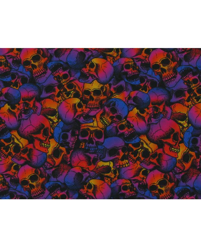 Rainbow Skulls Cotton Print