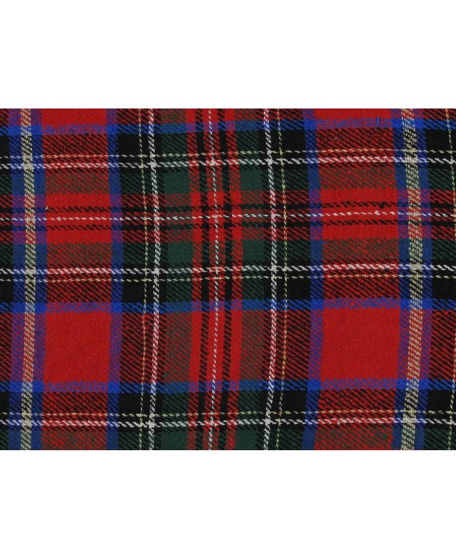Raw Silk Noile Tartan, Red