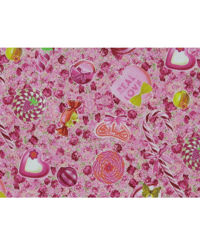 Real Love Sweeties Cotton Print, Pink
