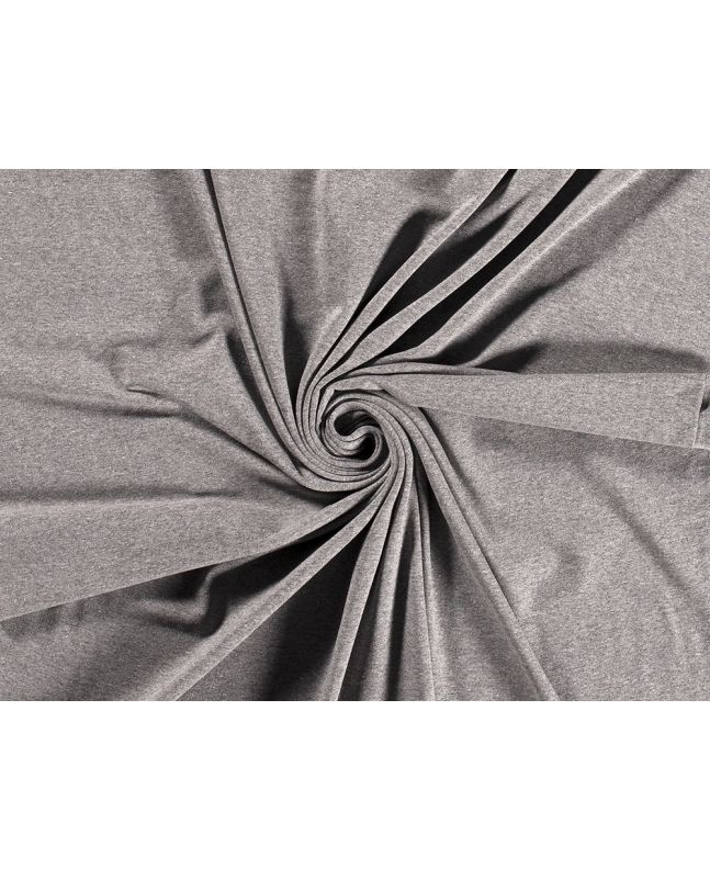 Recycled Cotton Blend Jersey, Mid Grey Melange
