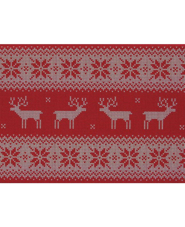 Reindeer Snowflake Christmas Knit Cotton Print