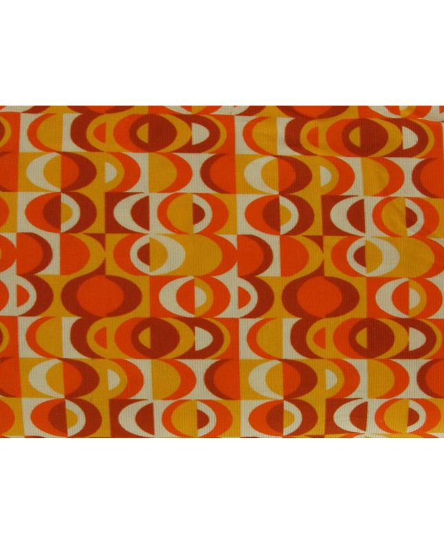 Retro Geometric Printed Cotton Needlecord