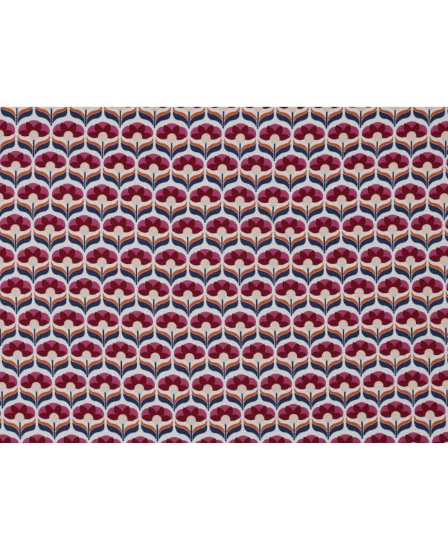 Retrol Floral Soft Viscose Poplin, Fuchsia