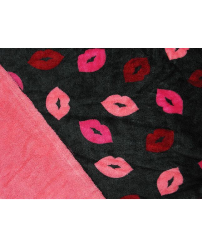 Reversible Ultra Soft Cuddle Fleece Lips, Grey