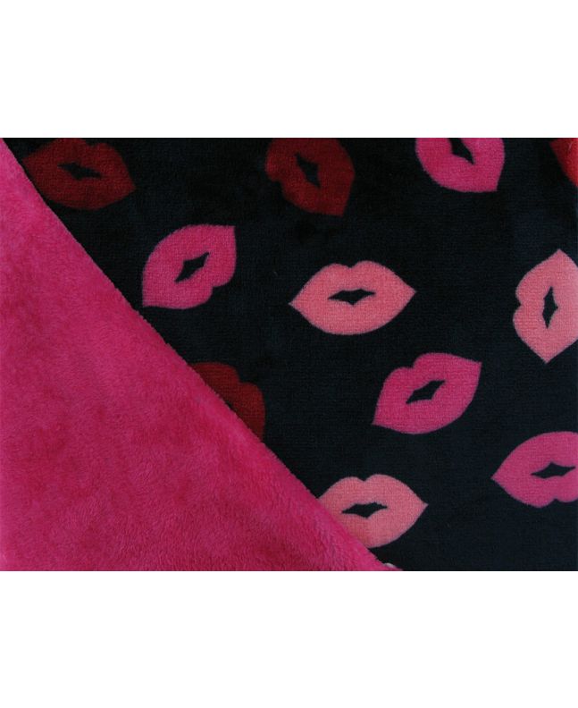 Reversible Ultra Soft Cuddle Fleece Lips, Navy