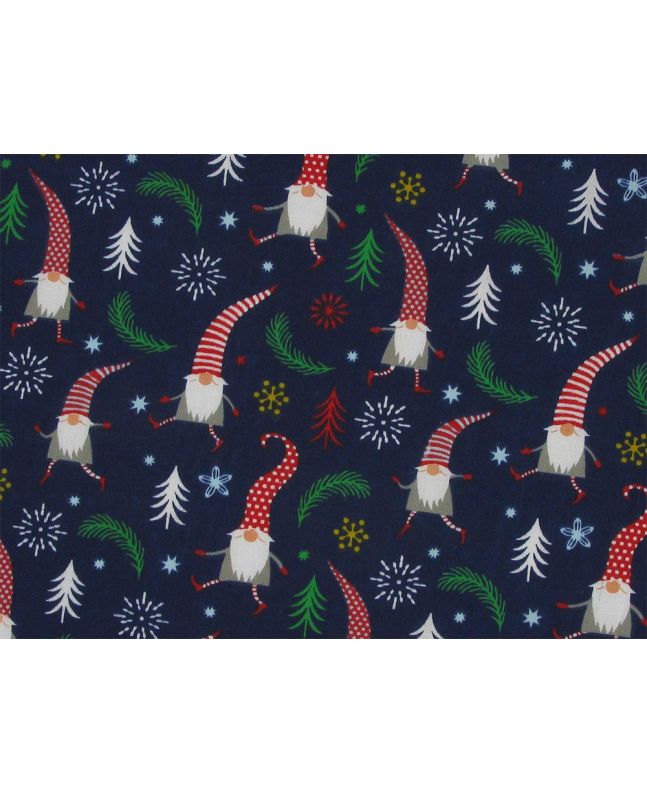 Roaming Christmas Conks Polycotton Print, Navy