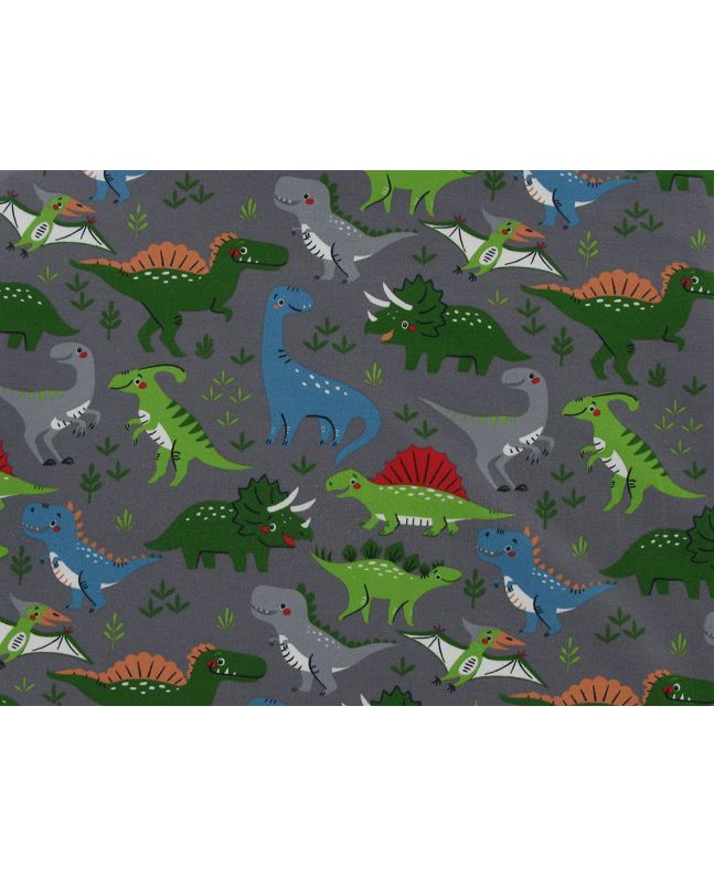 Roaming Dinosaurs French Terry, Dark Grey