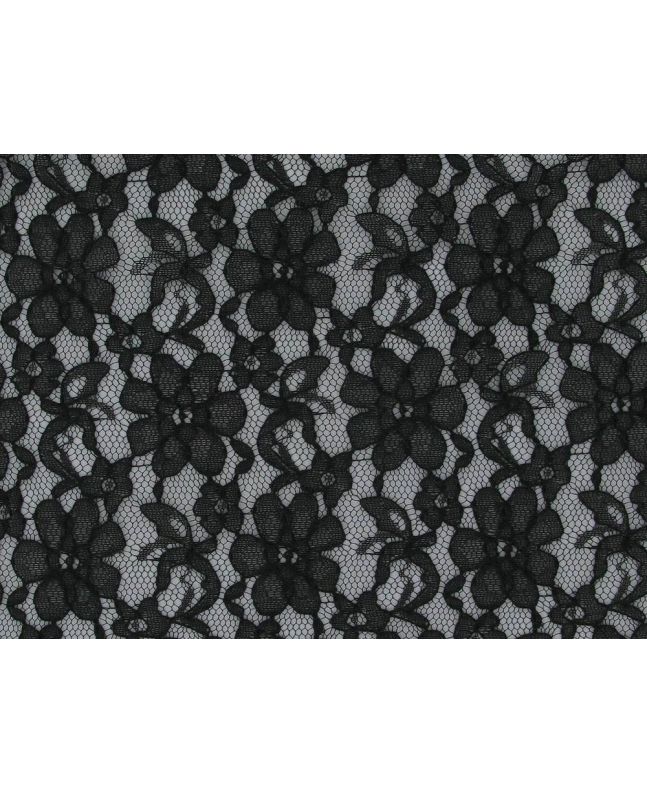 Rose Garden Corded Lace, Black