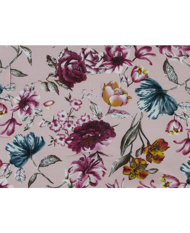 Rose Garden Viscose Print, Pink