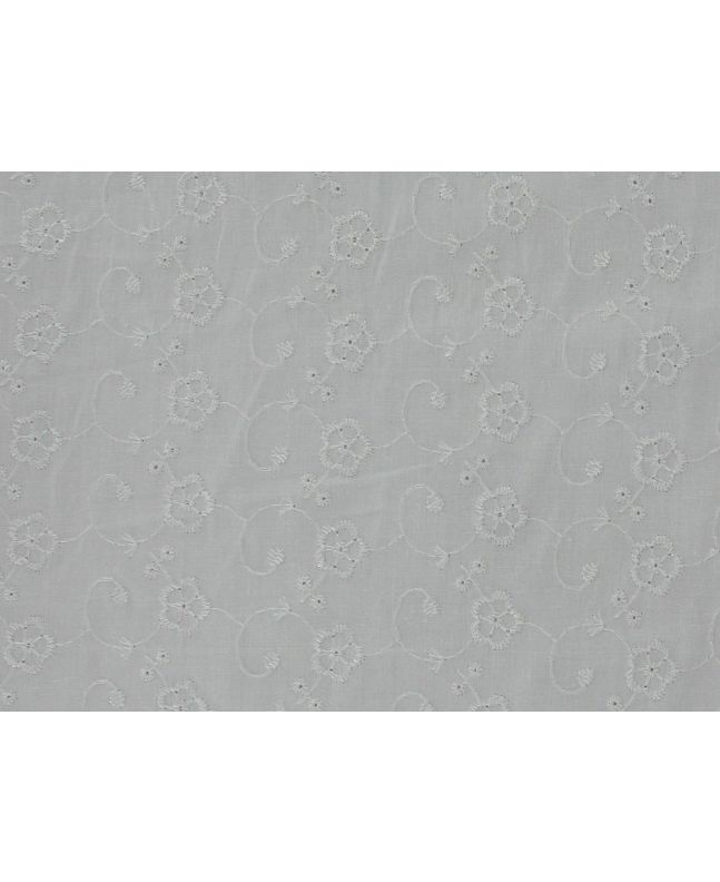 Rose Swirl Embroidered Anglaise, Ivory