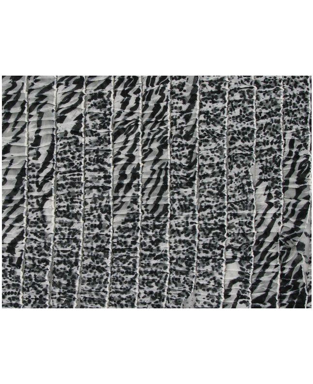 Ruffled Viscose Jersey - Black and White